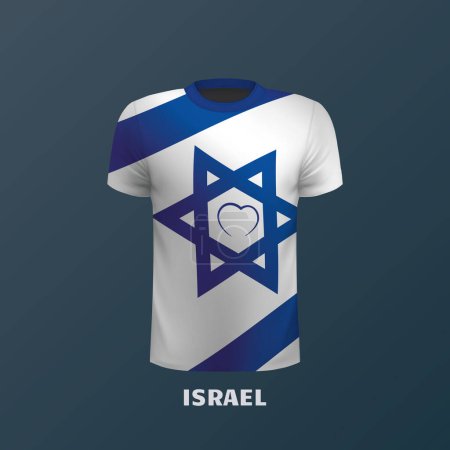 Vektor T-Shirt in den Farben der israelischen Flagge