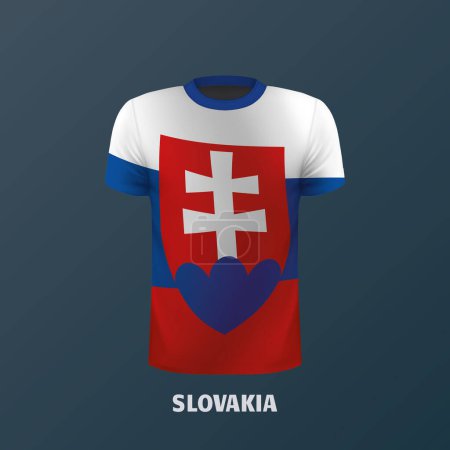 T-shirt vectoriel aux couleurs du drapeau slovaque