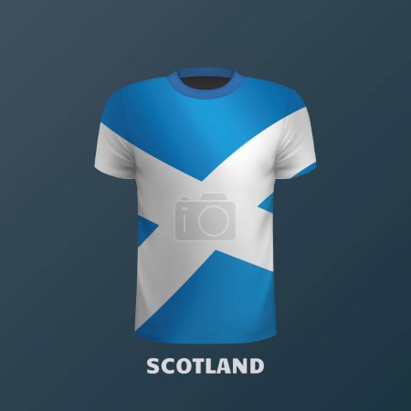 Illustration for Vector T-shirt in the colors of the Scotlish flag - Royalty Free Image