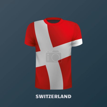 Vektor T-Shirt in den Farben der Schweizer Flagge