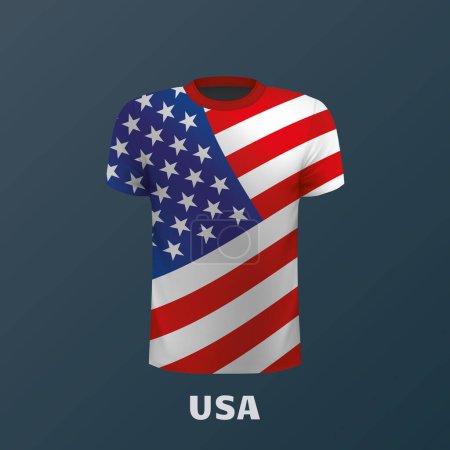 Illustration for Vector T-shirt in the colors of the USA flag - Royalty Free Image