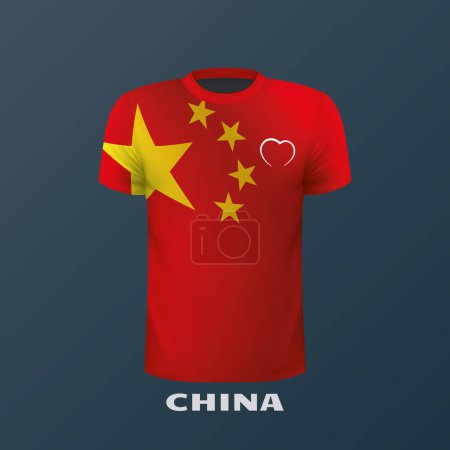 Vektor T-Shirt in den Farben der chinesischen Flagge