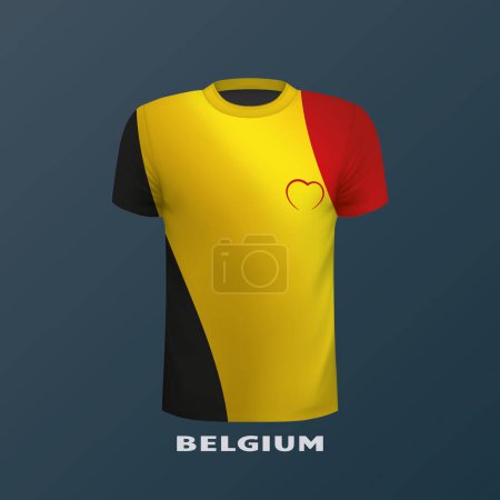 Illustration for Vector T-shirt in the colors of the Belgian flag - Royalty Free Image