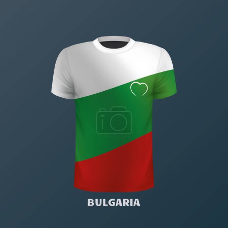 Téléchargez les illustrations : T-shirt vectoriel aux couleurs du drapeau bulgare - en licence libre de droit