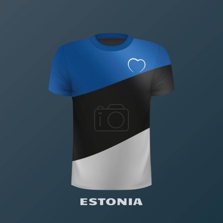 T-shirt vectoriel aux couleurs du drapeau estonien