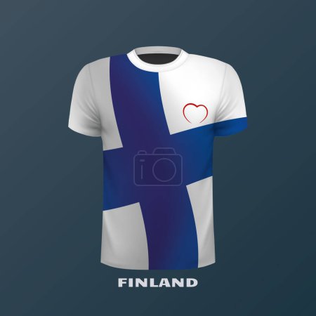 T-shirt vectoriel aux couleurs du drapeau finlandais