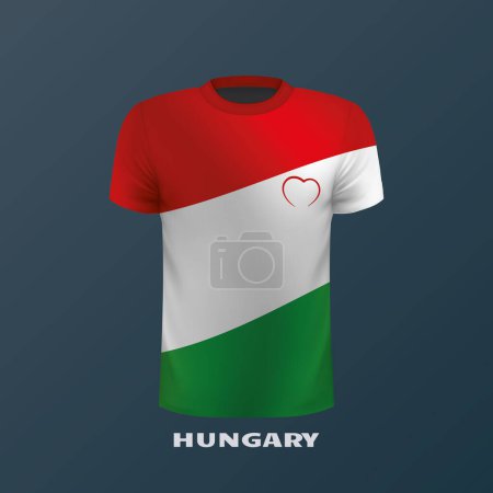 Vektor T-Shirt in den Farben der ungarischen Flagge