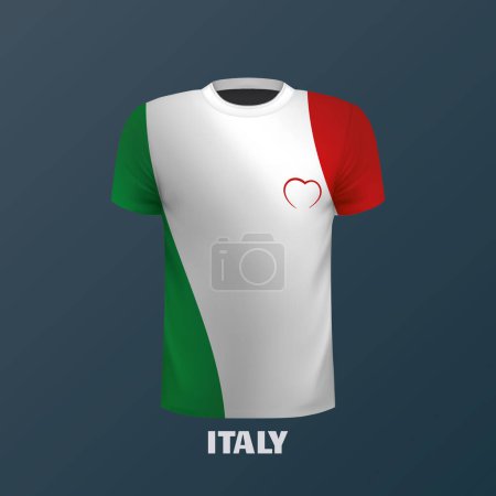 Illustration for Vector T-shirt in the colors of the Italian flag - Royalty Free Image