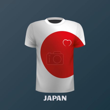 T-shirt vectoriel aux couleurs du drapeau japonais
