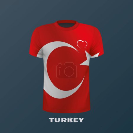 T-shirt vectoriel aux couleurs du drapeau turc