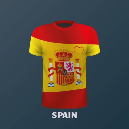 T-shirt vectoriel aux couleurs du drapeau espagnol