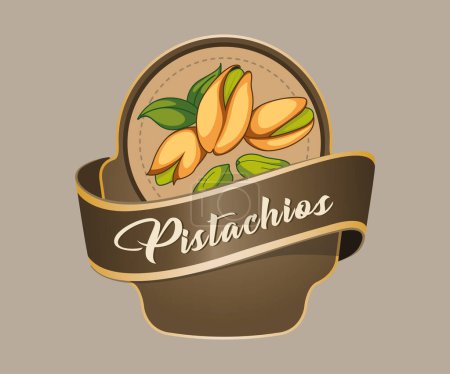 Pistachios vector sticker isolated on white background