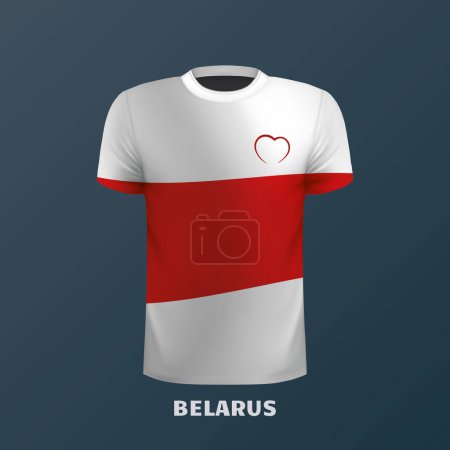 T-shirt vectoriel aux couleurs du drapeau biélorusse isolé