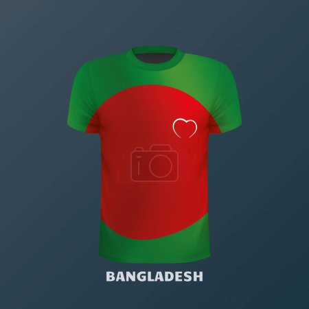 Illustration for Vector T-shirt in the colors of the Bangladeshi flag isolated - Royalty Free Image