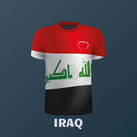 Illustration for Vector T-shirt in the colors of the Iraqi flag isolated - Royalty Free Image