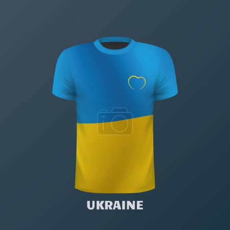 Vektor-T-Shirt in den Farben der ukrainischen Flagge isoliert