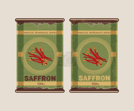 Illustration for Vector iron jars with spices isolated on white background - Royalty Free Image