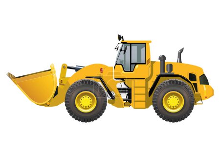 vector road bulldozer isolated on white background