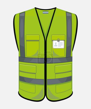 vector green safety vest isolated on white background