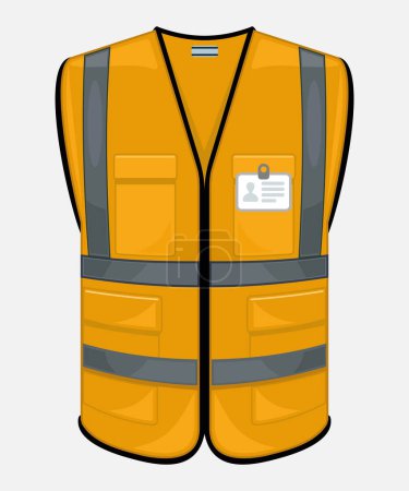 vector orange safety vest isolated on white background