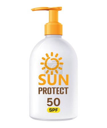 sun cream bottle vector icon isolated on white background