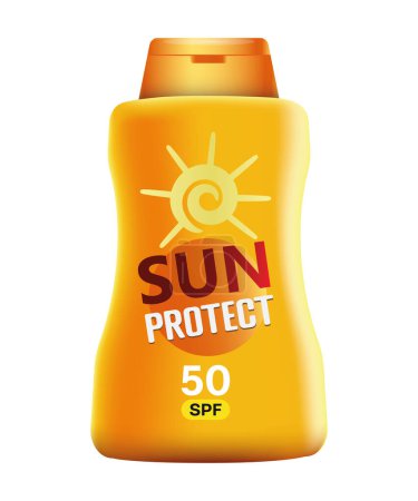 Sonnencreme Flasche Vektor Symbol isoliert auf weißem Hintergrund