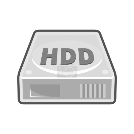 simple vector HDD icono aislado sobre fondo blanco