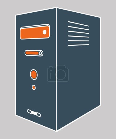 computer system unit vector icon isolated on white background