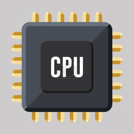 cpu vector icon isolated on white background