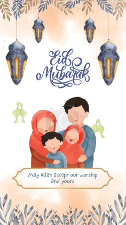 Happy Eid al-Fitr 1445H Instagram Stories Design : Célébrez avec élégance joyeuse