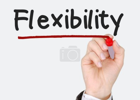 Photo for Hand writing Flexibility with marker, business concept background - Royalty Free Image