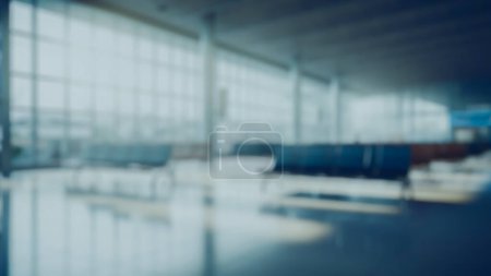 Téléchargez les photos : Rendu 3D architectural de la zone d'attente au terminal de l'aéroport Illustration de fond floue - en image libre de droit
