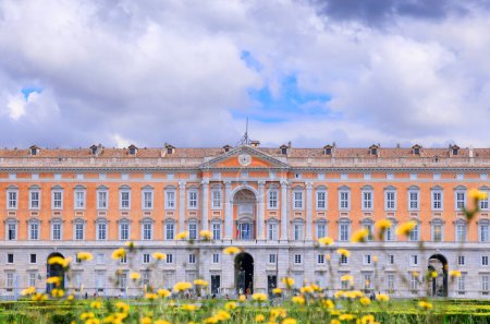 Royal Palace of Caserta in Italy: view of the main facade.