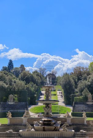Photo for Boboli Gardens in Florence, directly behind Pitti Palace, Italy. The Medici family created the Italian garden style that would become a model for many European courts. - Royalty Free Image