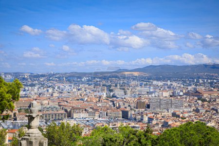 Photo for Marseille cityscape from Notre-Dame de la Garde, France. - Royalty Free Image