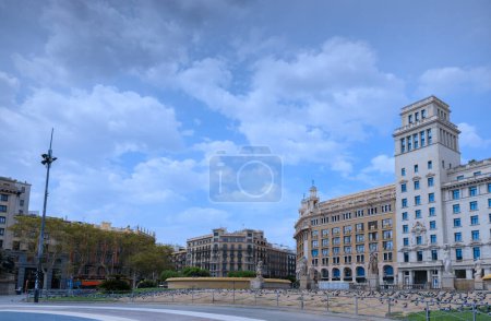 The main square in Barcelona 'Plaa de Catalunya' (Catalonia Square), Spain.
