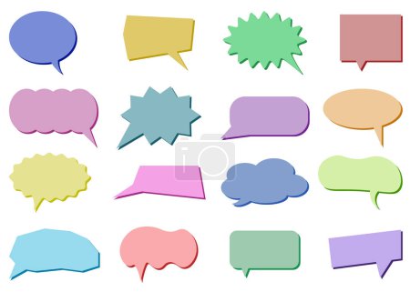 Photo for Set of speech bubbles. Chat bubble set in vector. Speech bubbles icons in color with shadows. - Royalty Free Image