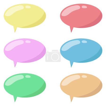 Photo for Set of speech bubbles in different colors. Chat bubble set in vector. - Royalty Free Image