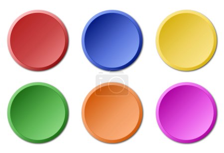 Photo for Set of round buttons. Green, yellow, red. Buttons in vector. - Royalty Free Image
