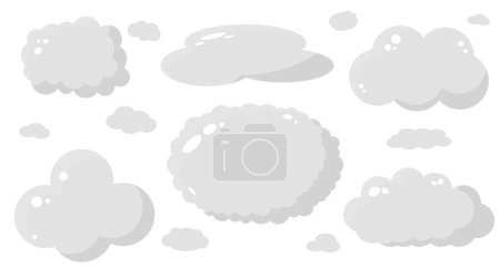 Photo for Set of gray clouds. Different clouds in vector. - Royalty Free Image