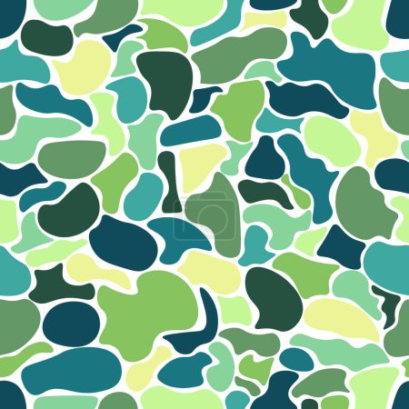 Photo for Seamless pattern in green tones. Pattern with various rounded shapes. Abstract background in vector. - Royalty Free Image