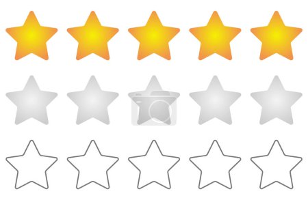Photo for Star rating. Vector gradient stars for reviews and ratings - Royalty Free Image