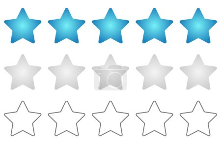 Photo for Blue star rating. Vector gradient stars for reviews and ratings - Royalty Free Image