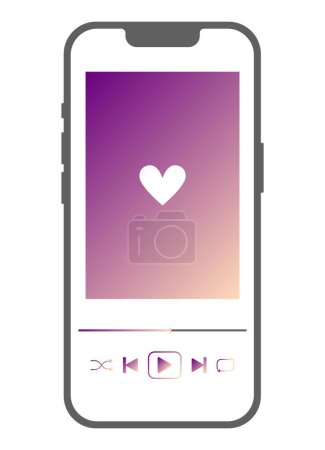 Photo for Mobile phone with music player app. Smartphone icon in vector - Royalty Free Image