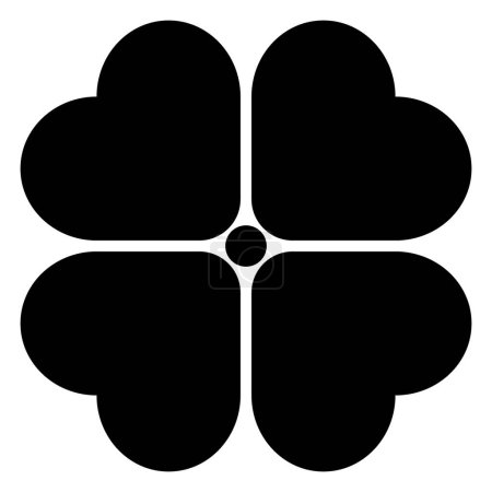 Photo for Black clover icon in vector. A symbol of good luck. Four leaf clover isolated - Royalty Free Image
