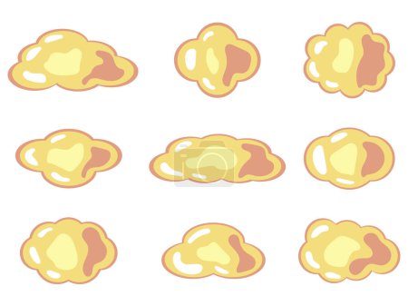 Photo for Set of yellow clouds with reflections. Vector. Weather icons set - Royalty Free Image
