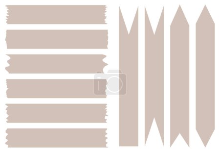 Ilustración de Conjunto de cintas washi. Colección de cintas Washi con patrón en vector. Trozos de cinta decorativa para álbumes de recortes - Imagen libre de derechos