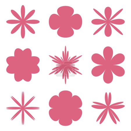 Photo for Set of pink flowers. Icons of flowers. Vector illustration - Royalty Free Image