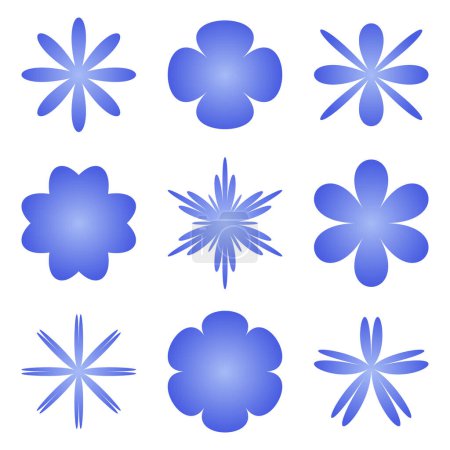 Photo for Set of blue flowers. Icons of flowers. Vector illustration - Royalty Free Image
