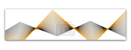 Photo for Web banner with geometric lines. Abstract background with place for text. Banner with orange and black pattern. Vector illustration - Royalty Free Image